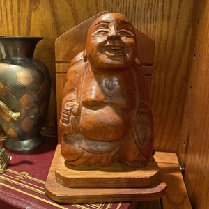 Wood Buddha Bookend