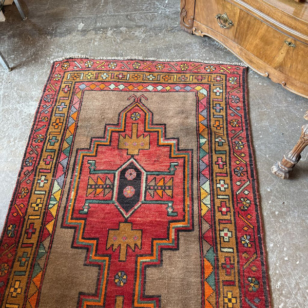 ANATOLIAN VILLAGE HANDE MADE VINTAGE RUG 3.9X13.2