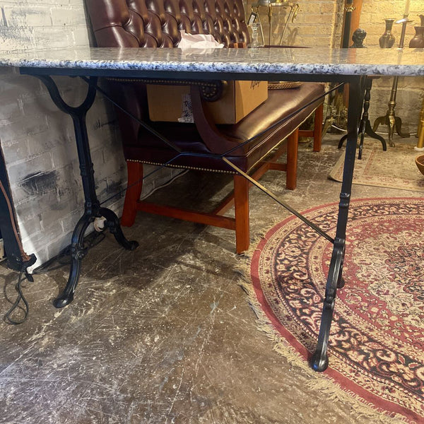 Marble Top Rectangle Bistro Table 47L 23.5D 29.5H IN STORE PICKUP ONLY
