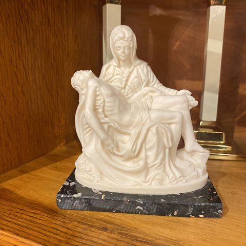 Pieta Jesus and Mary Sculpture Marble Base 5x5