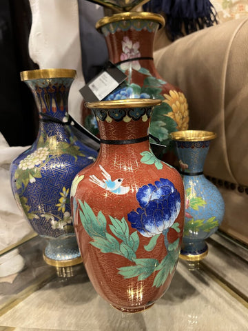 Medium Cloissone Vase red