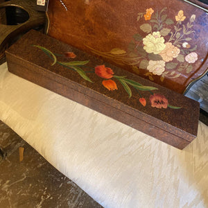 Wood Glove Box with flowers