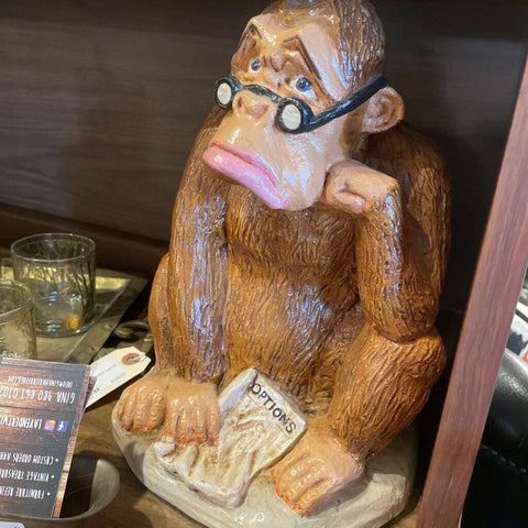 Painted ape with glasses