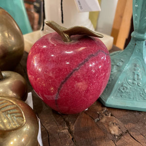 Marble apple with brass stem