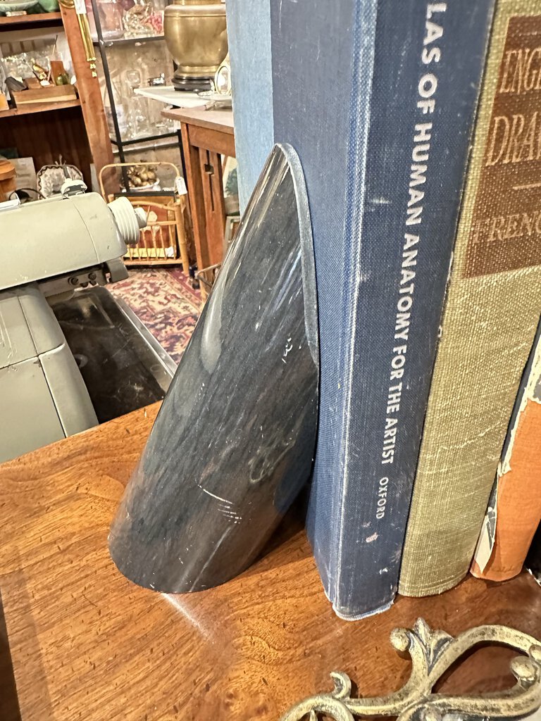 Black marble bookends PAIR