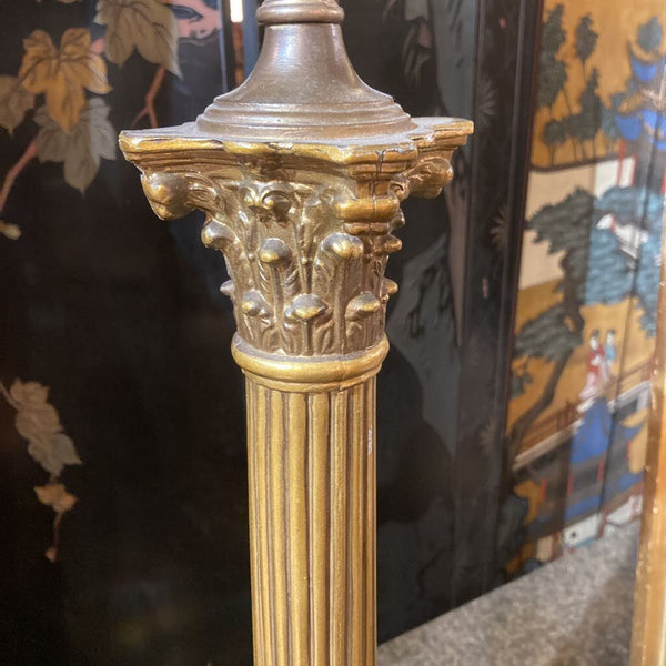 Pair Corinthian Column Lamps 23.5x6