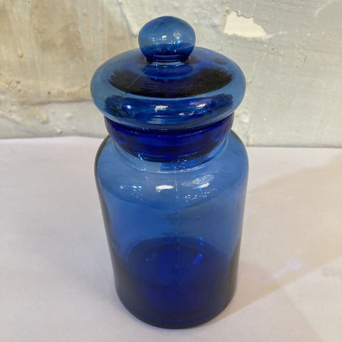 Cobalt blue glass jar (*"Hx4"W)