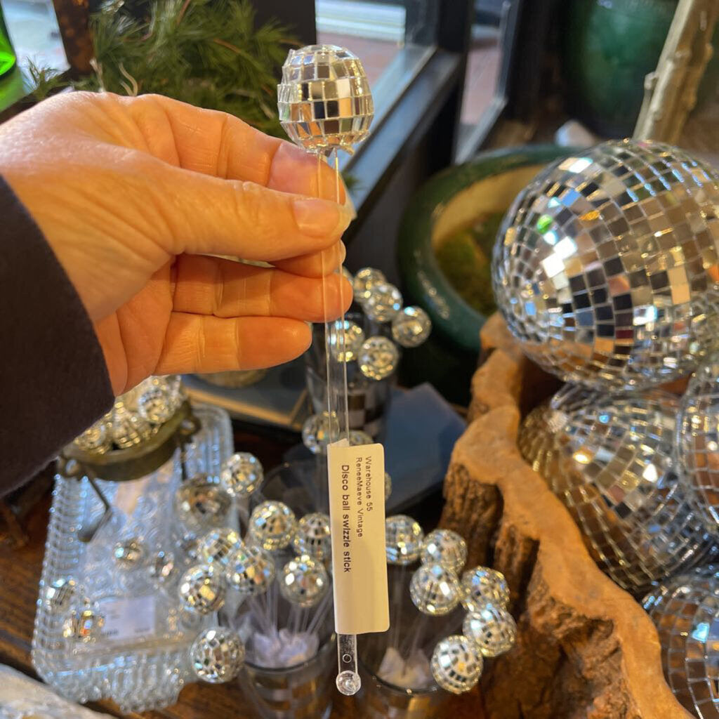 Disco ball swizzle stick