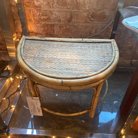 Vintage Rattan demilune stool