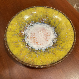 Mid Century copper enamel bowl by Serge Nickrasoff (8"S, 2"D)