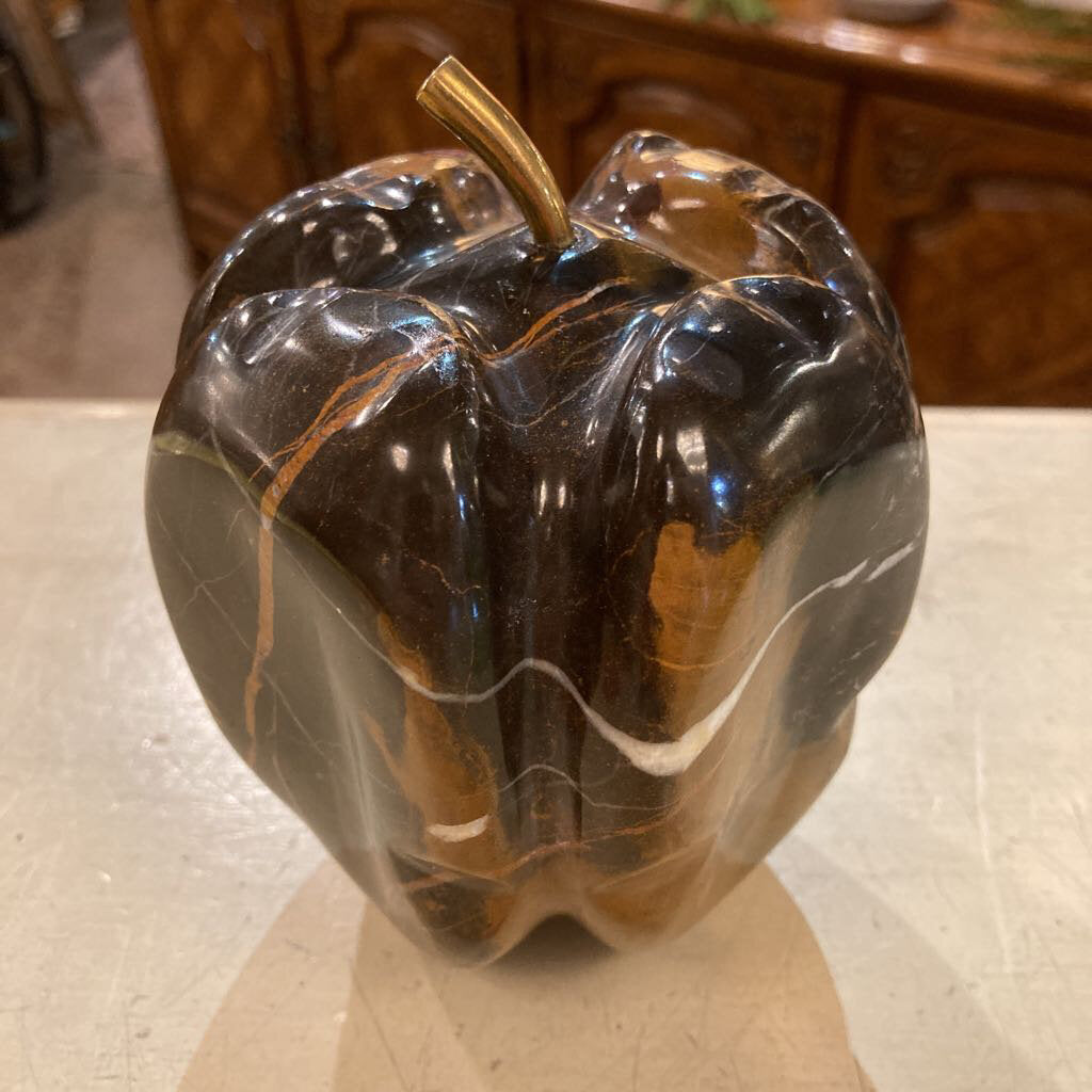 Vintage carved marble pepper (5"H, 3"W)