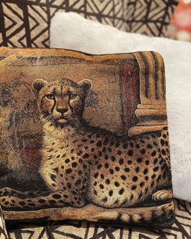 Leopard face pillow