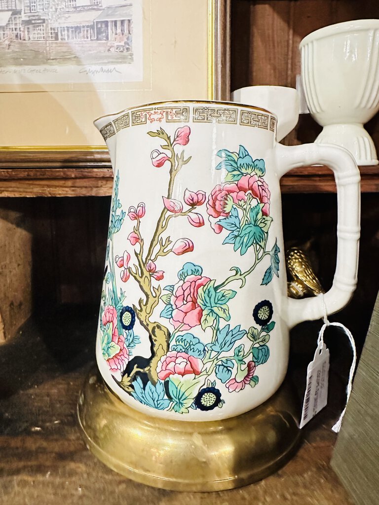 Vintage Sampson Bridgwood Indian Tree pitcher English ironstone