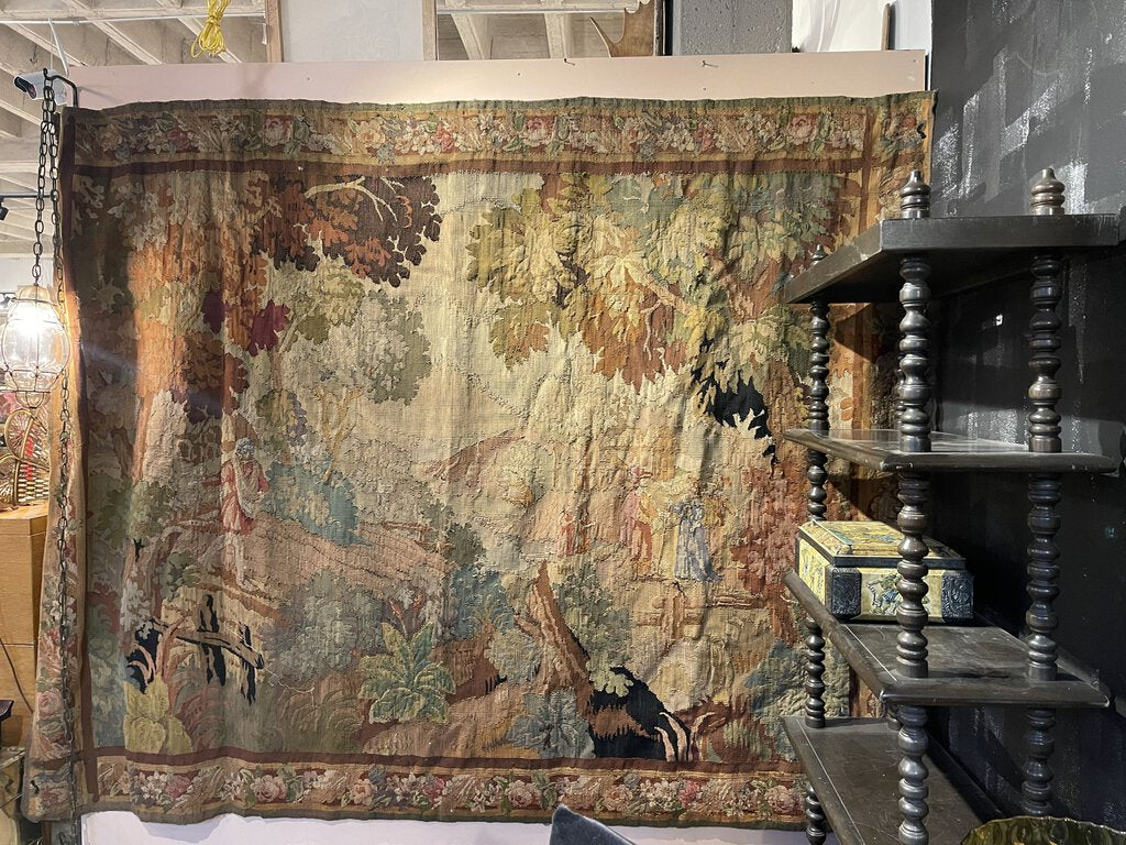 Vintage woven tapestry wall size - 100x80in