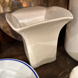 Vintage white pottery vase USA