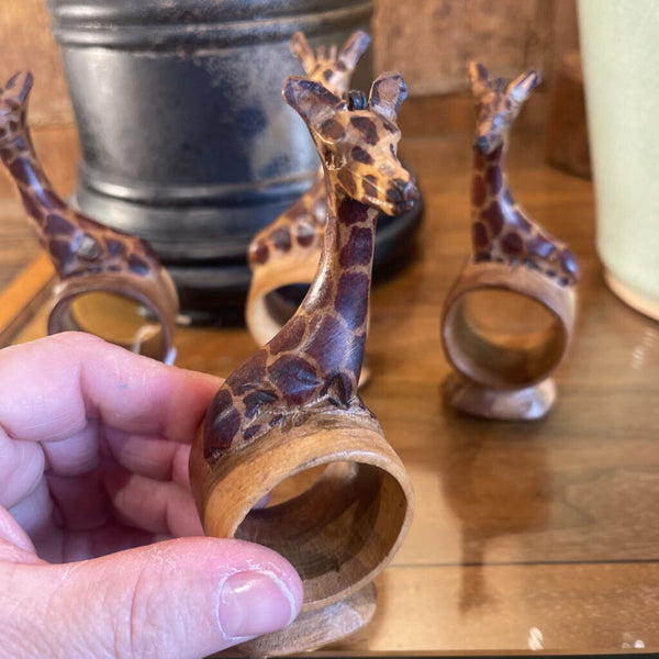 Giraffe napkin rings - set of 4