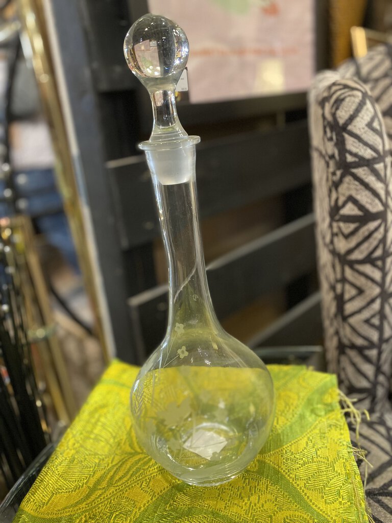 Vintage etched decanter