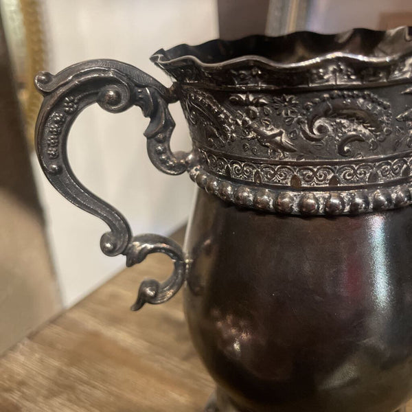 Dark Silver Handled Vase