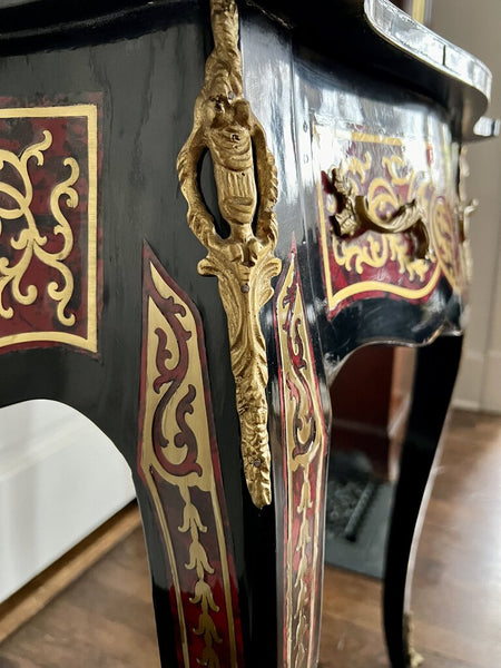 Boulle Inlaid Side Table With Drawer- store pick up only