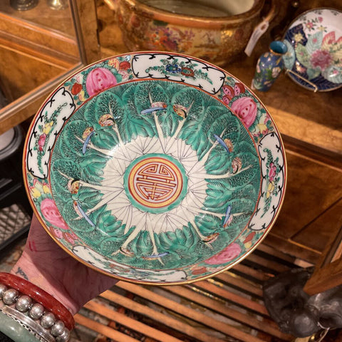 Chinese cloisonne bowl 8in