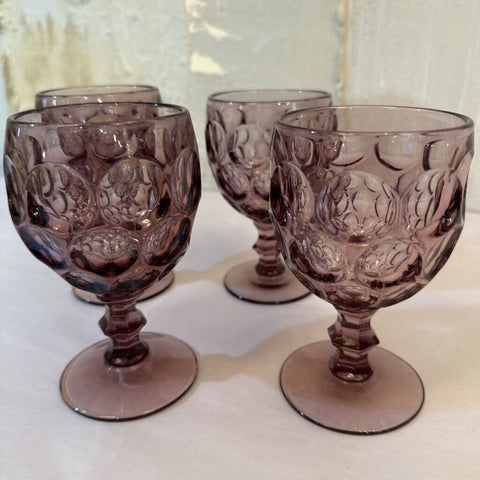 Set of 4 Imperial glass amethyst goblets
