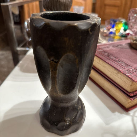 Wood carved vase