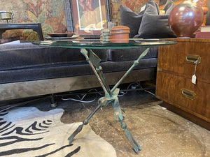 Bow and Arrow Verdigris Side Table (in store pickup only)