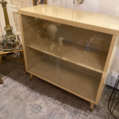 Authentic Mid Century Cabinet, glass front (36"w, 36"h, 16"d)