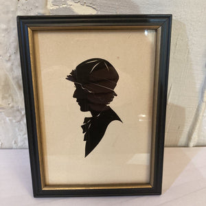 Antique 1920s woman silhouette (8x6 in)