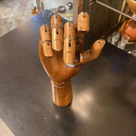 Vintage articulated hand, wood (12"h, 5"w)