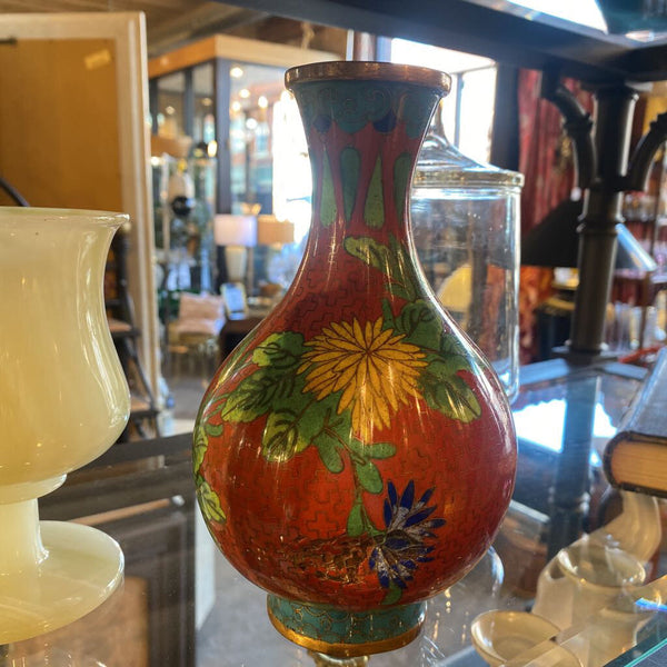 Brass Cloisonne Vase as found