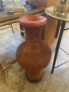 Faux cinnabar plaster vase -as found (in store pickup only)