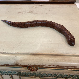 Artist signed rosewood articulated snake (21"L, 1"W)