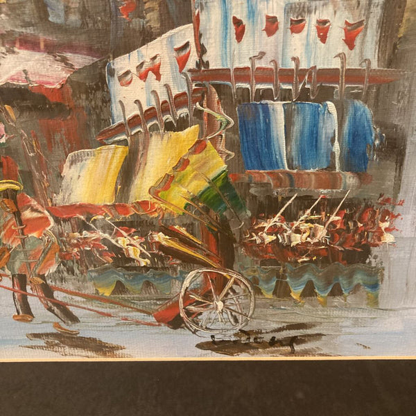 Original signed oil painting, Marketplace (30"w, 24:h)