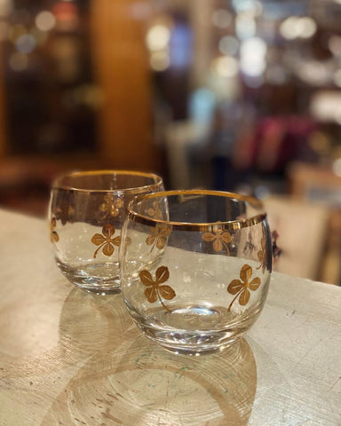 Set of six clover leaf glasses