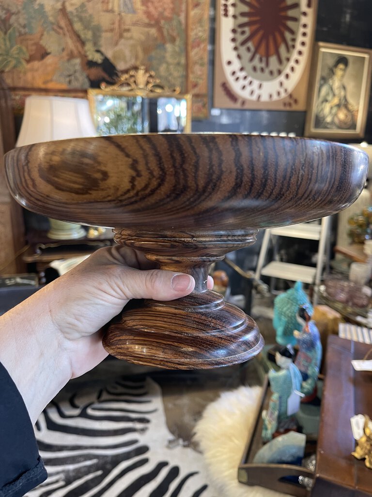 Vintage walnut compote as found