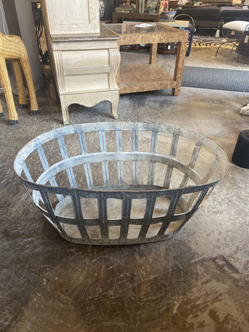 Oversized vintage galvanized bucket